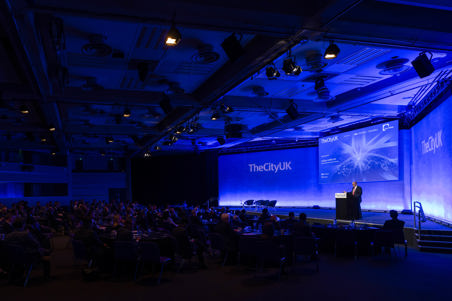 Andrew Griffith MP,  Economic Secretary to the Treasury addresses a packed crowd at our Annual Conference