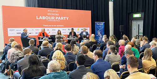 Emma Reynolds, Managing Director, Public Affairs, Policy and Research speaking on a the panel at At the Labour Party Conference